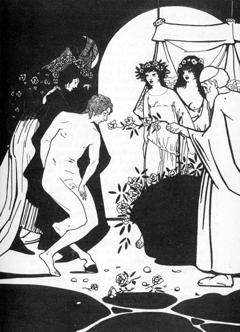 畫家Jean de Bosschère筆下，魯休斯透過女神幫助從驢子變回人形。