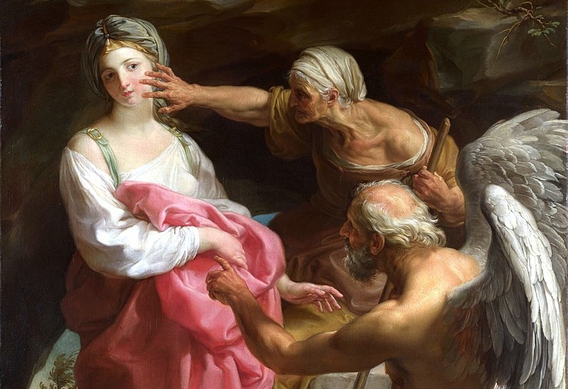 義大利畫家Pompeo Batoni的畫作《時間讓美麗老化》（Time orders Old Age to destroy Beauty）。