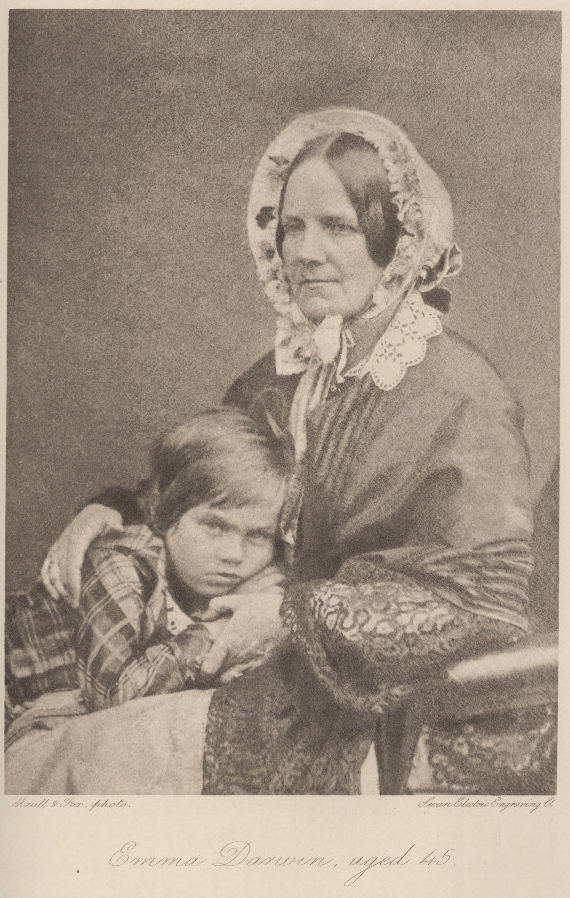 艾瑪與兒子李奧納德，攝於1853年。