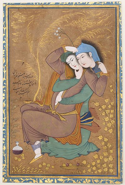繪畫大師Reza Abbasi筆下的戀人圖。