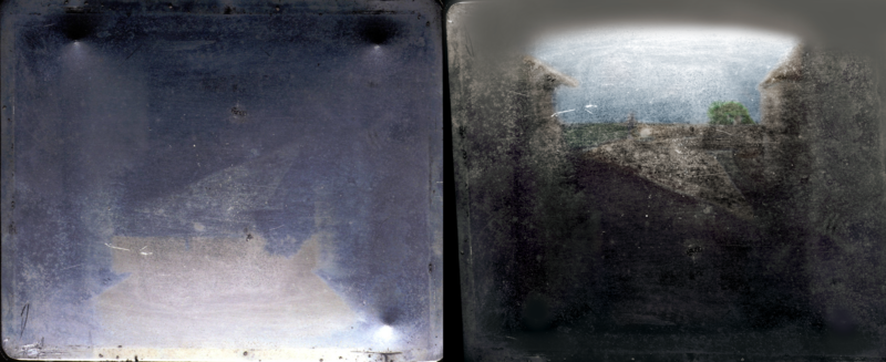 左邊是原始照片，右邊是經過修飾的照片，用於教學，經過重新定向和著色，使影像更易於理解。