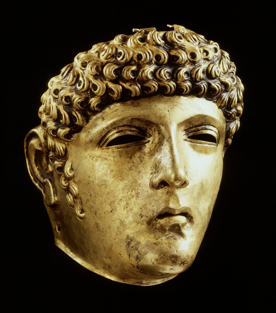 西元一世紀左右的羅馬青銅面具，出土於萊頓。