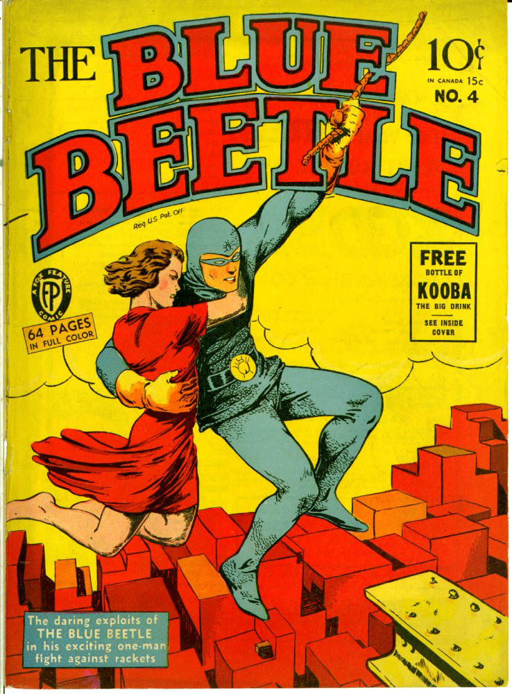 1939年福斯漫畫的《藍甲蟲》封面，1983年輾轉由DC收購。