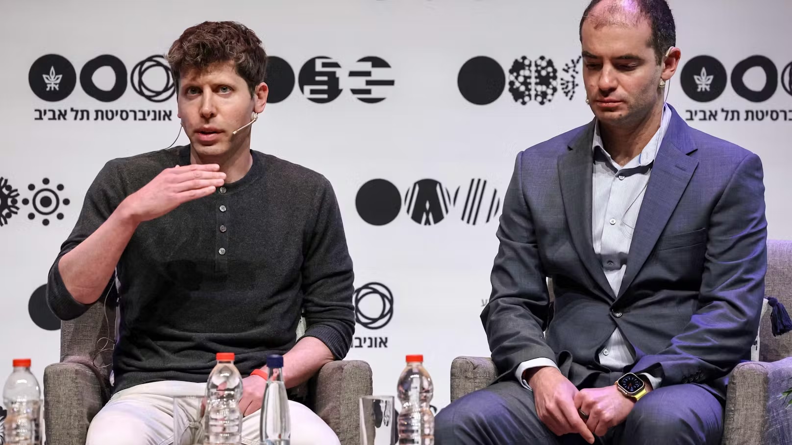 OpenAI 前共同創辦人暨首席科學家 Ilya Sutskever（右），與執行長 Sam Altman。