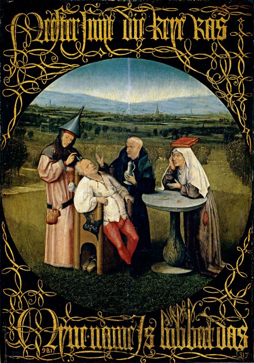 尼德蘭畫家博斯的諷刺畫作《愚蠢的治療：取出瘋狂之石》。