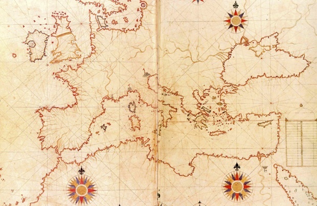 海軍上將皮瑞‧雷斯的地中海地圖是最早顯示出北美大陸及新世界的土耳其地圖。